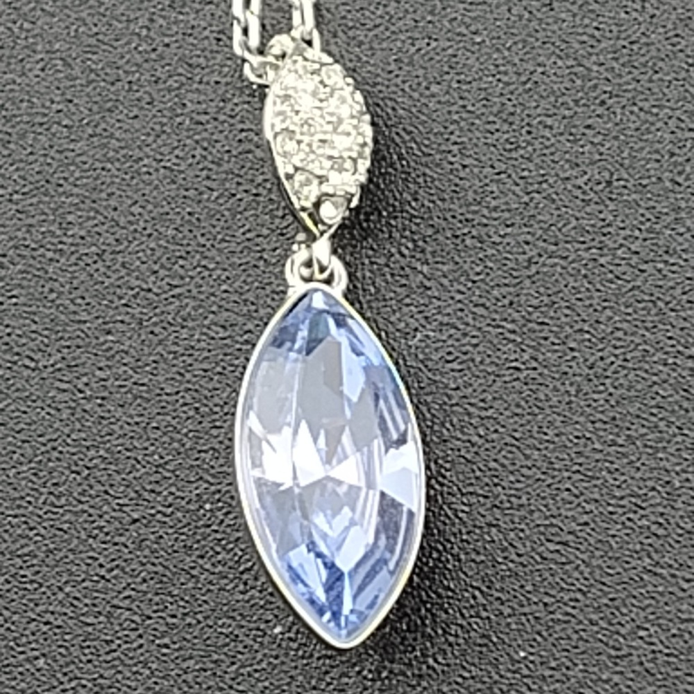 Swarovski necklace with clear and purple stone costume fashion jewelry